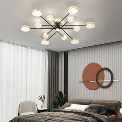 Starry Flowers Modern Ceiling Light Fixture - Three-Step Dimming Hanging Lamp for Elegant Home Decor