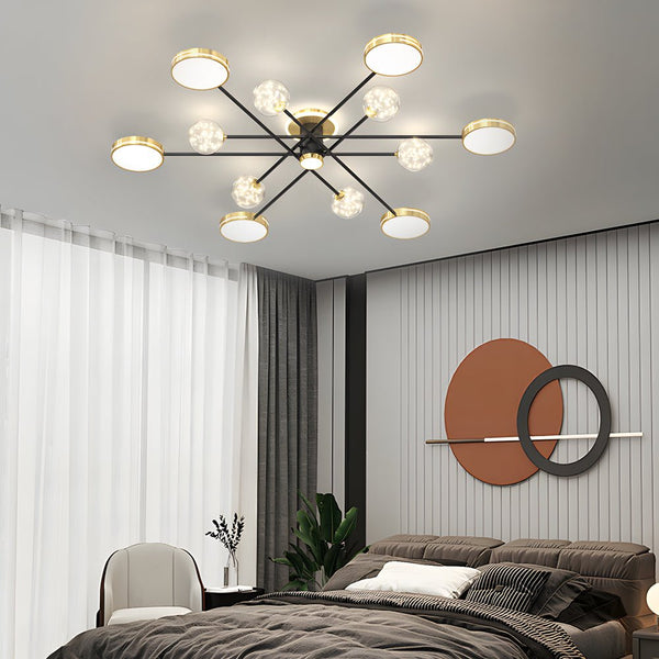 Starry Flowers Modern Ceiling Light Fixture - Three-Step Dimming Hanging Lamp for Elegant Home Decor