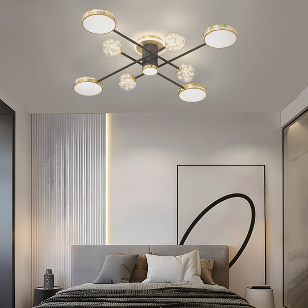 Starry Flowers Modern Ceiling Light Fixture - Three-Step Dimming Hanging Lamp for Elegant Home Decor