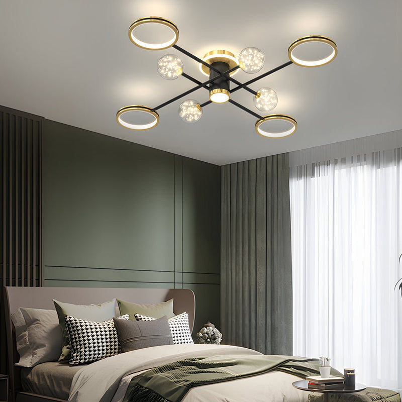 Starry Flowers Modern Ceiling Light Fixture - Three-Step Dimming Hanging Lamp for Elegant Home Decor