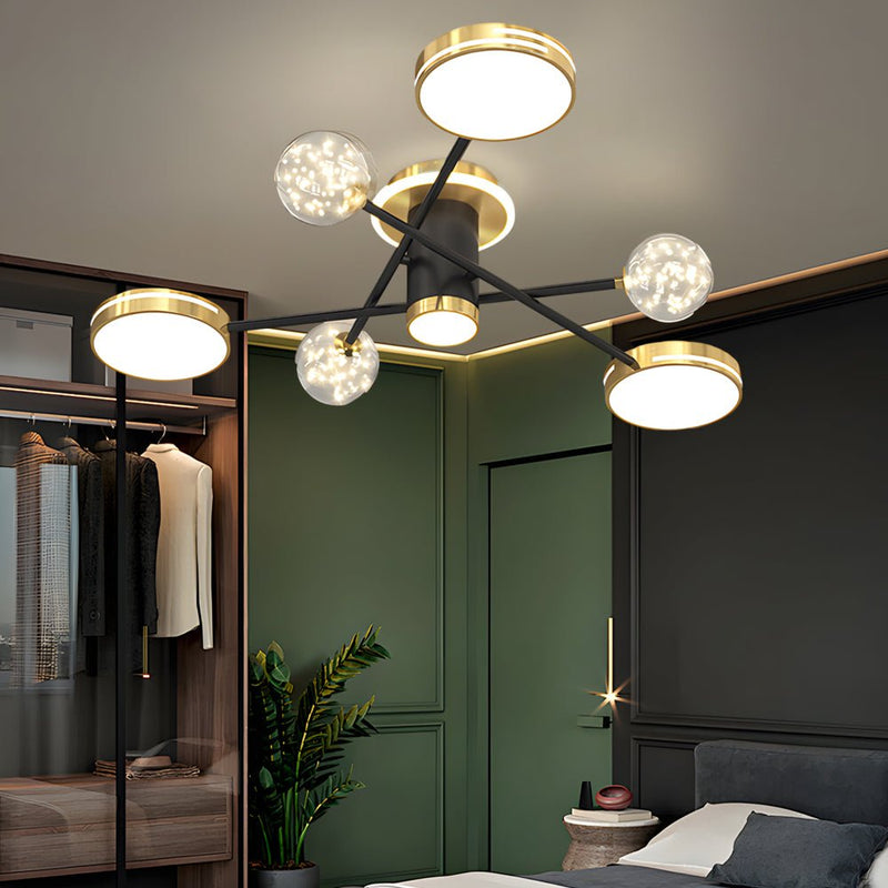 Starry Flowers Modern Ceiling Light Fixture - Three-Step Dimming Hanging Lamp for Elegant Home Decor