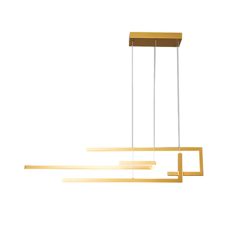 Dimmable Geometric LED Chandelier with Remote Control - Nordic Style Dining Light Fixture