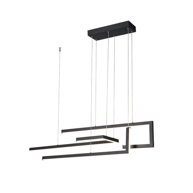 Dimmable Geometric LED Chandelier with Remote Control - Nordic Style Dining Light Fixture