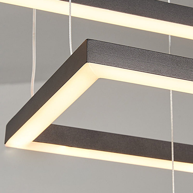 Dimmable Geometric LED Chandelier with Remote Control - Nordic Style Dining Light Fixture
