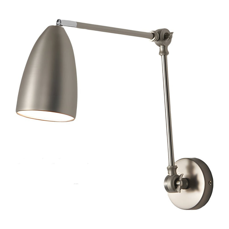 Adjustable Swing Arm Wall Lamp - 1-Bulb Rocker Arm Sconce with 3 Flexible Joints - Modern Wall-Mounted Lighting Fixture