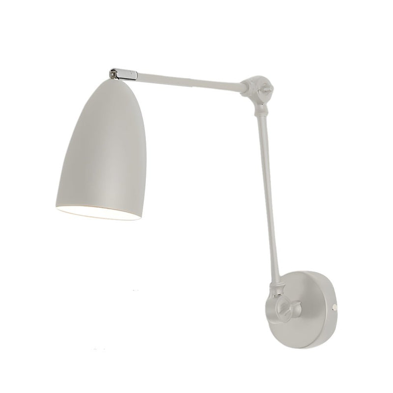 Adjustable Swing Arm Wall Lamp - 1-Bulb Rocker Arm Sconce with 3 Flexible Joints - Modern Wall-Mounted Lighting Fixture