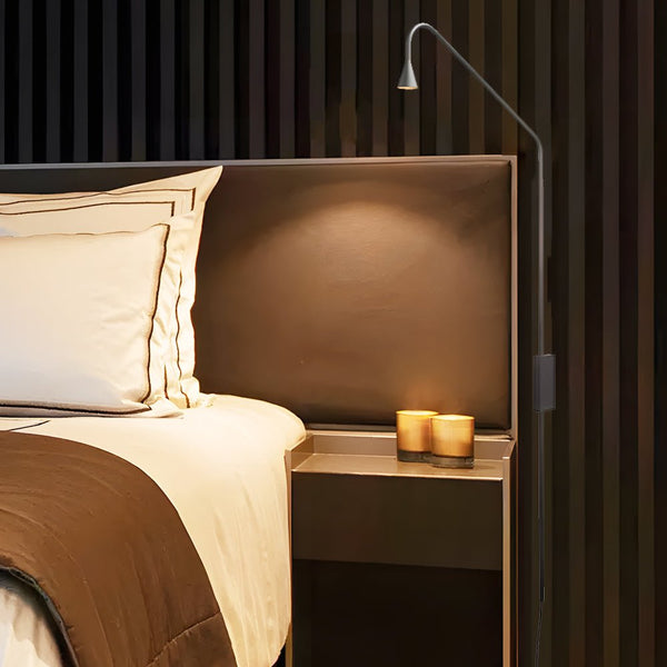 Swing Arm Wall Lamp - Modern Austere Design in Black & Gold Finish