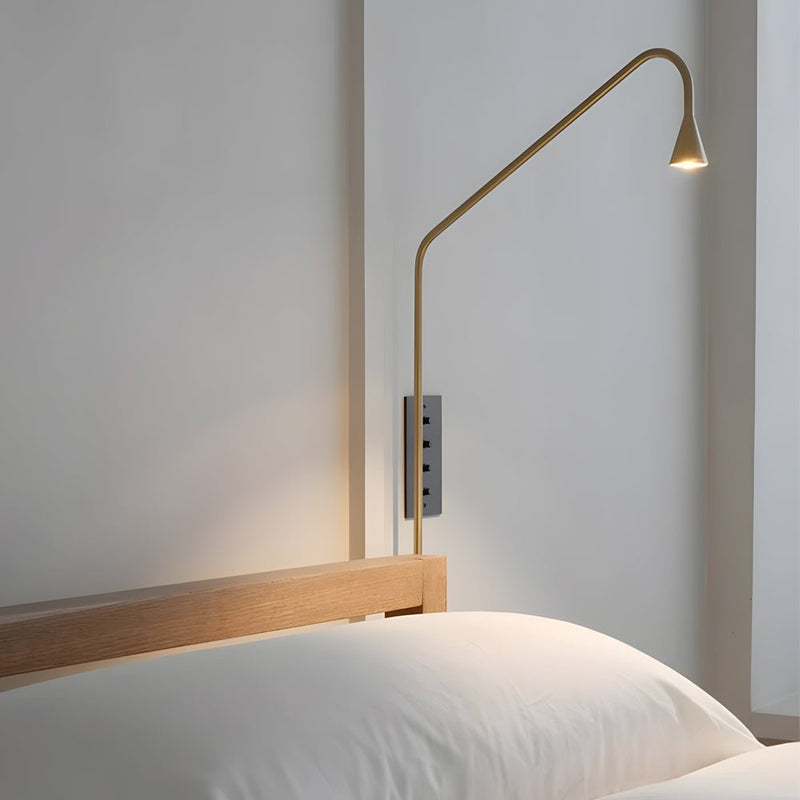 Swing Arm Wall Lamp - Modern Austere Design in Black & Gold Finish