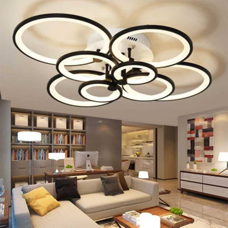 Elegant Semi Flush Mount Ceiling Light - Unique Overlapping Rings Design for Modern Home Decor