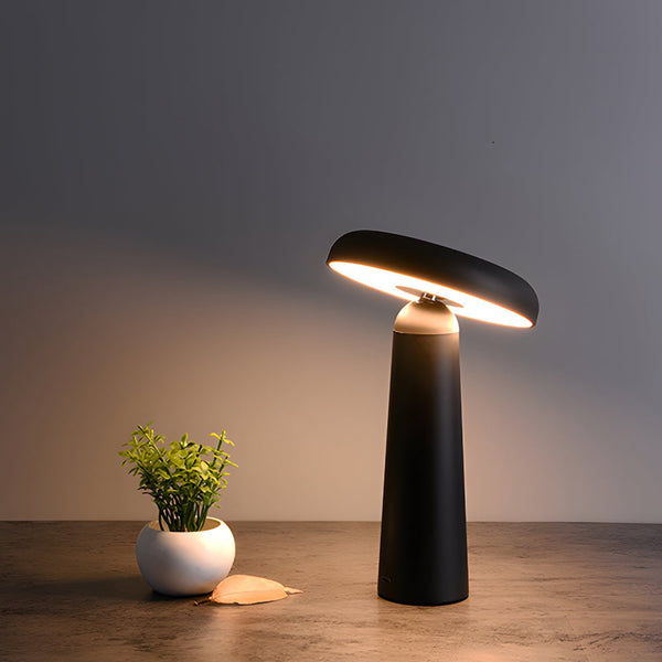 Dimmable Tiltable Mushroom Table Lamp - USB Rechargeable Touch Control - Modern LED Design for Home & Office