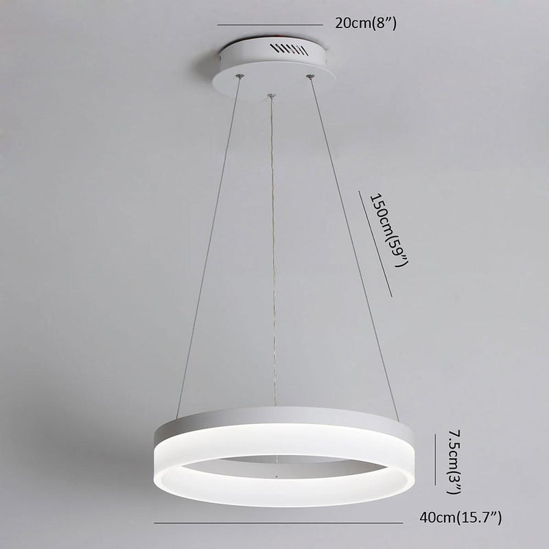 Modern Circular LED Pendant Light - Sleek Aluminum & Acrylic Ceiling Fixture for Contemporary Spaces