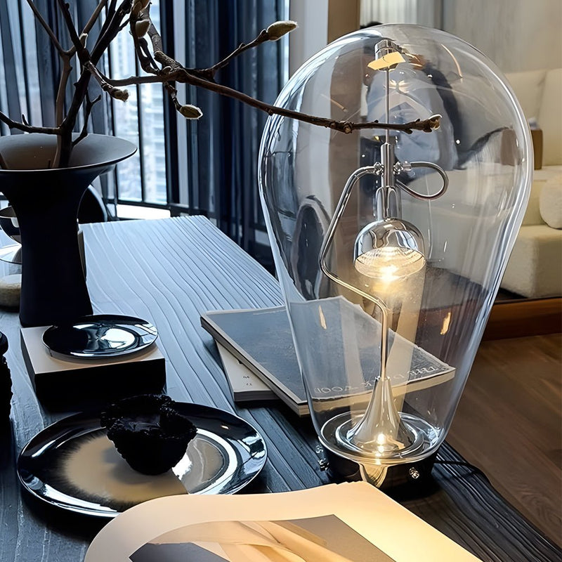 Touch-Dimming Glass Desk Lamp with Industrial Magnetic Control - Perfect for Home Office Lighting