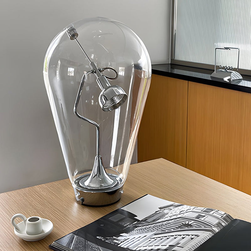 Touch-Dimming Glass Desk Lamp with Industrial Magnetic Control - Perfect for Home Office Lighting
