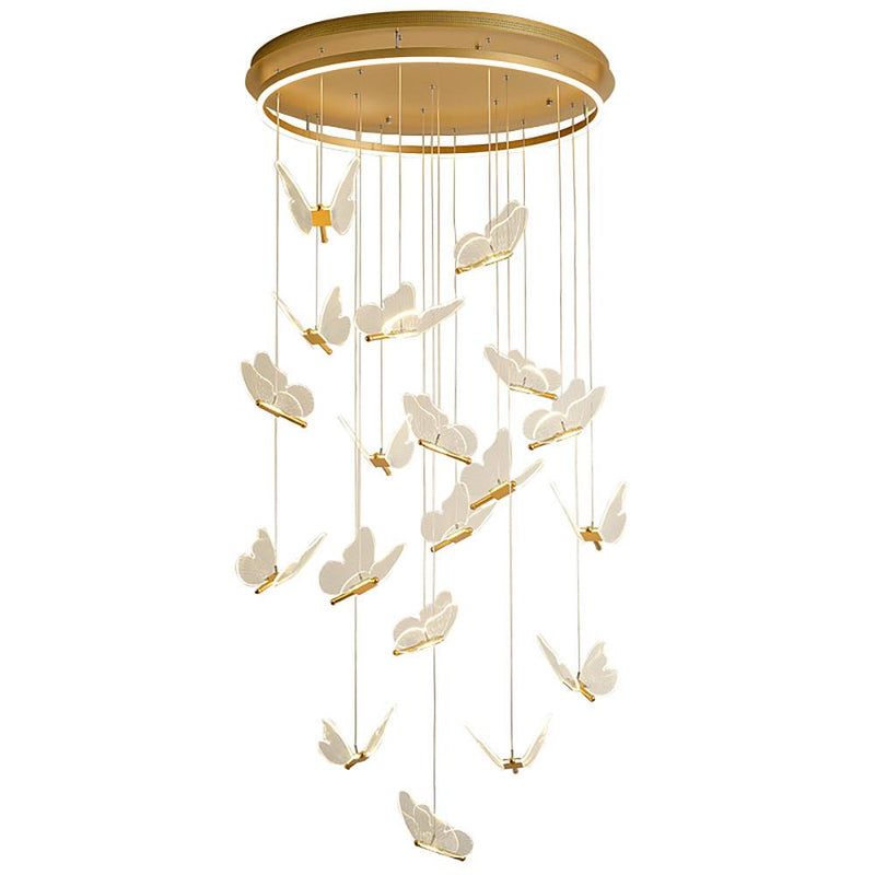 Butterfly Shaped LED Pendant Light - Acrylic & Metal Island Ceiling Fixture for Living Room