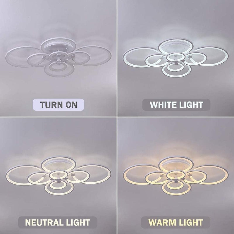 Elegant Semi Flush Mount Ceiling Light - Unique Overlapping Rings Design for Modern Home Decor