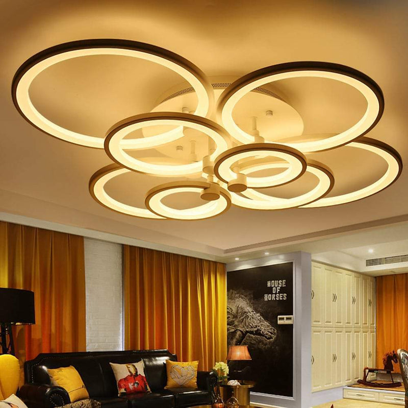 Elegant Semi Flush Mount Ceiling Light - Unique Overlapping Rings Design for Modern Home Decor
