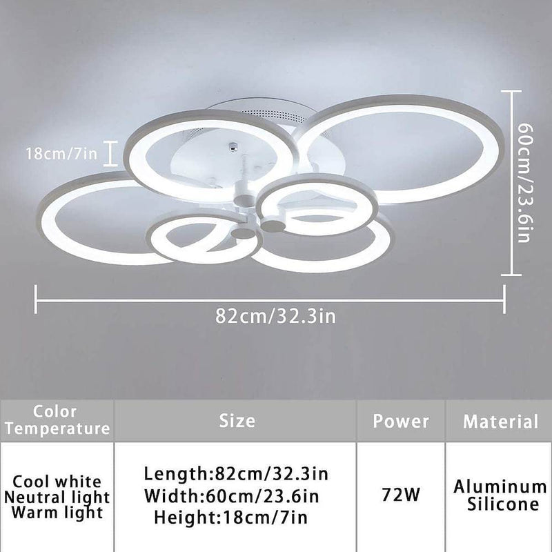 Elegant Semi Flush Mount Ceiling Light - Unique Overlapping Rings Design for Modern Home Decor