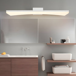 Modern Ultra-Sleek Curved Linear LED Vanity Light - Stylish Lighting for Contemporary Bathrooms