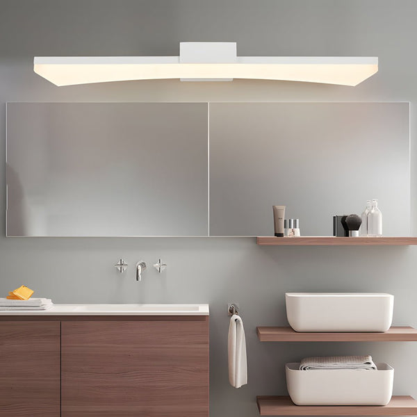 Modern Ultra-Sleek Curved Linear LED Vanity Light - Stylish Lighting for Contemporary Bathrooms