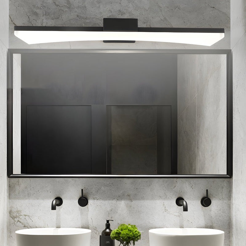 Modern Ultra-Sleek Curved Linear LED Vanity Light - Stylish Lighting for Contemporary Bathrooms