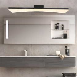 Modern Ultra-Sleek Curved Linear LED Vanity Light - Stylish Lighting for Contemporary Bathrooms