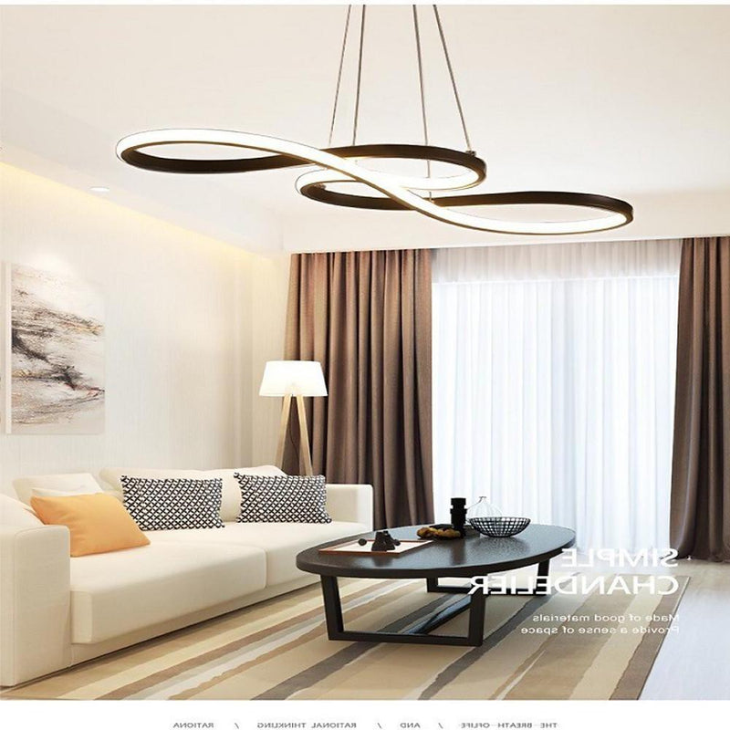 Nordic Geometric Ribbon LED Pendant Light - Modern Linear Ceiling Fixture for Stylish Home Decor