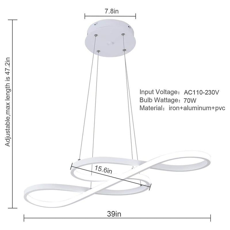 Nordic Geometric Ribbon LED Pendant Light - Modern Linear Ceiling Fixture for Stylish Home Decor