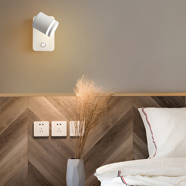 USB Rechargeable Rotatable Magnetic Wall Light - Versatile Bedside Spotlight with Adjustable Angle