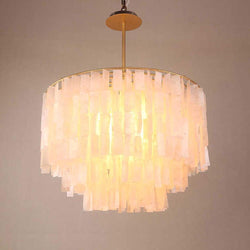 Modern Shell-Shaped Capiz Chandeliers | Contemporary Rustic Lighting for Elegant Home Decor