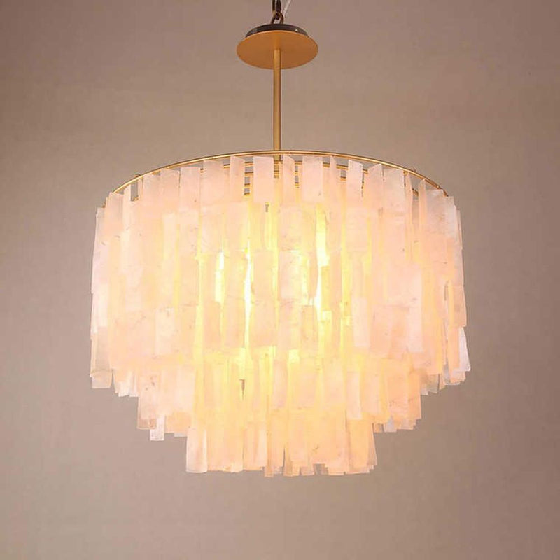 Modern Shell-Shaped Capiz Chandeliers | Contemporary Rustic Lighting for Elegant Home Decor