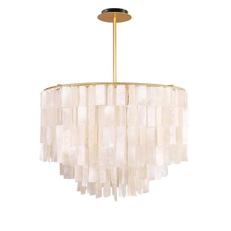 Modern Shell-Shaped Capiz Chandeliers | Contemporary Rustic Lighting for Elegant Home Decor