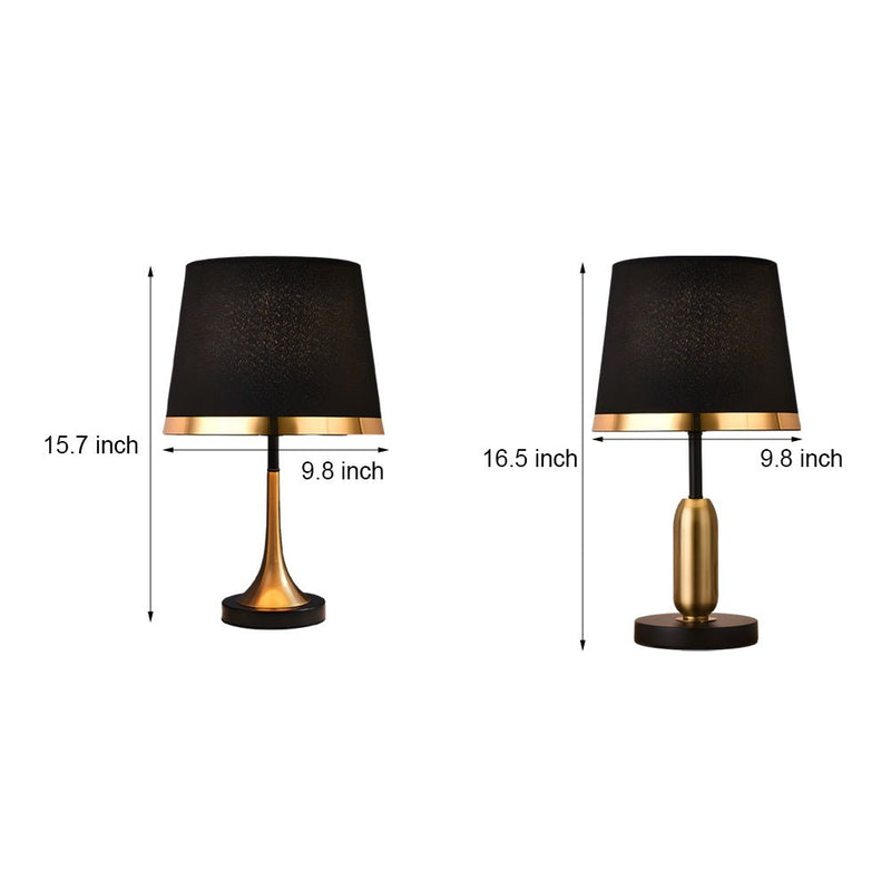 Mid-Century Modern Brass Table Lamp - Vintage White & Black Design - Elegant Home Lighting