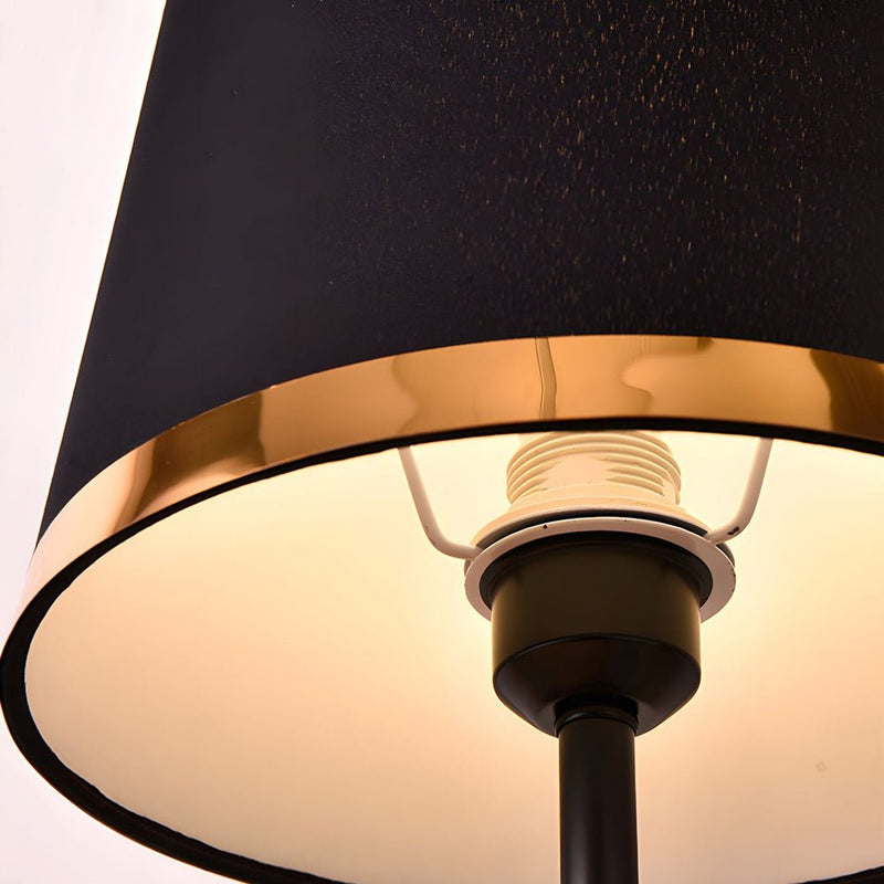 Mid-Century Modern Brass Table Lamp - Vintage White & Black Design - Elegant Home Lighting