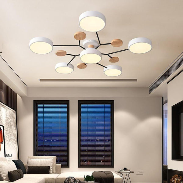 Sputnik Artistic Chandelier - Metal & Wood Ceiling Lights for Kids' Rooms | Stylish Baby & Children's Lighting