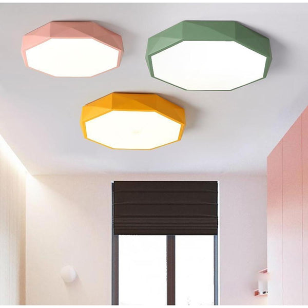 Octagonal LED Flush Mount Ceiling Light for Kids' Bedrooms - Stylish & Safe Lighting for Babies and Children