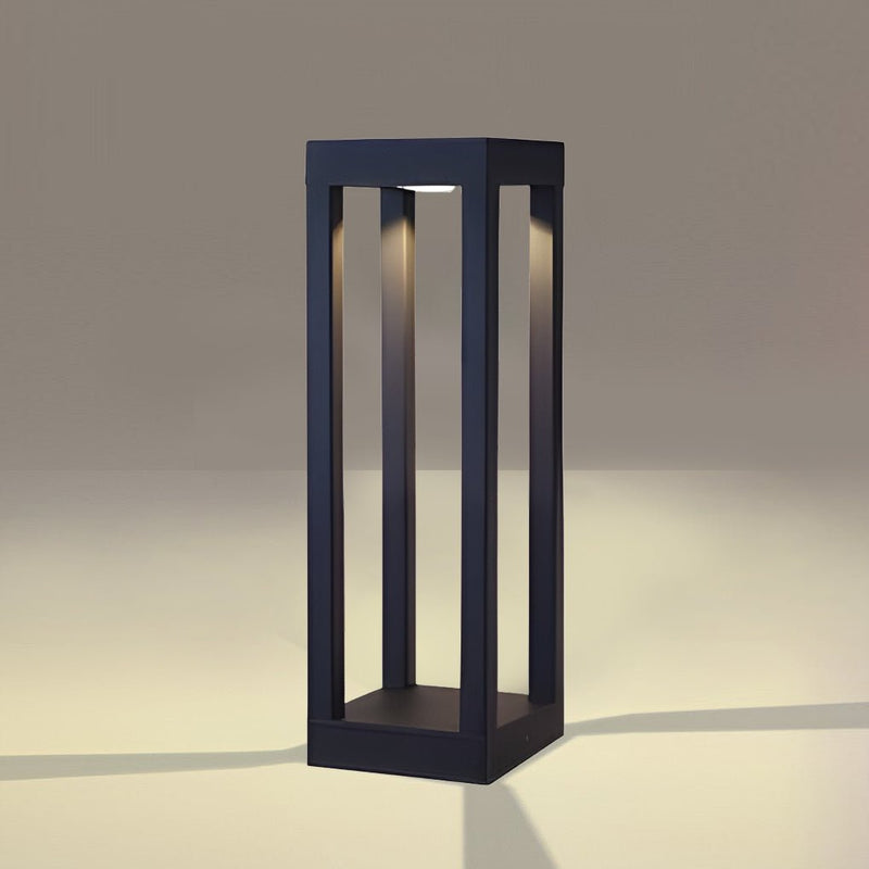 Black Aluminum 7W LED Landscape Bollard Lights - 4-Beam Outdoor Garden Lighting