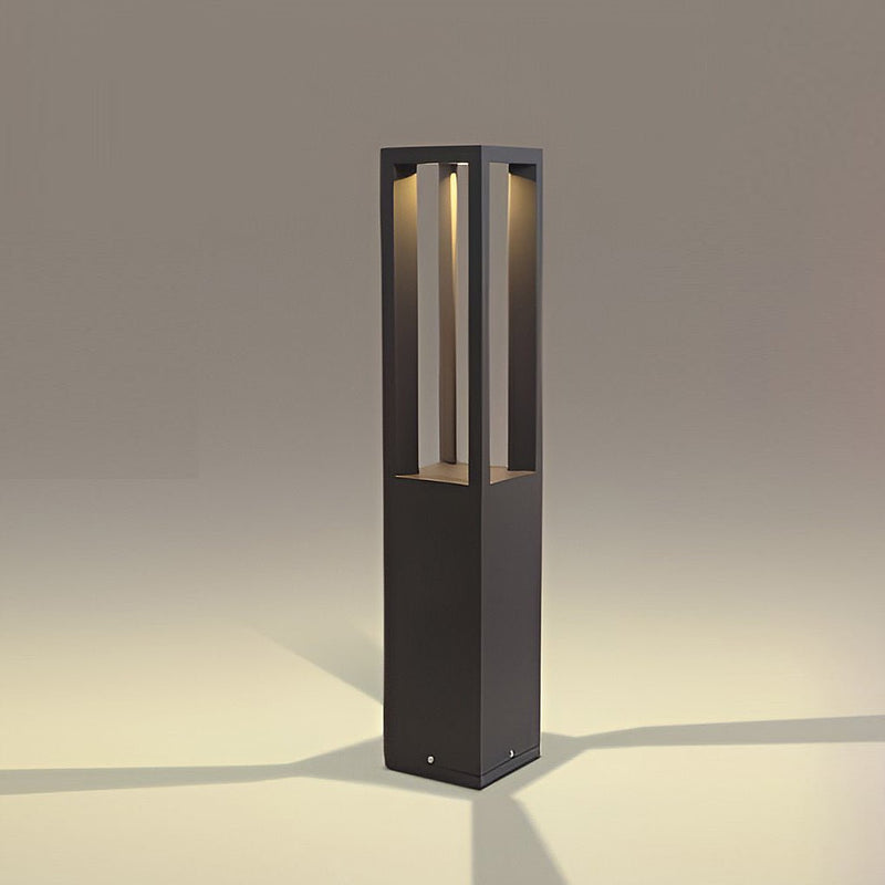 Black Aluminum 7W LED Landscape Bollard Lights - 4-Beam Outdoor Garden Lighting