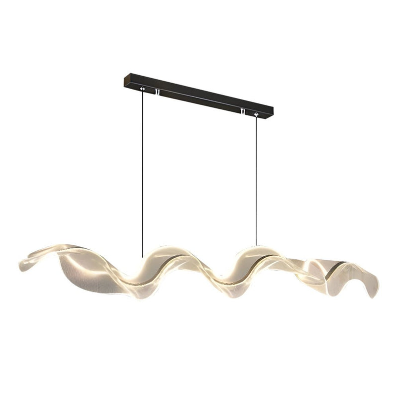 Waves Acrylic Ribbon Streamers LED Modern Chandelier with Energy-Efficient LED Strip Lighting - Stylish Home Decor