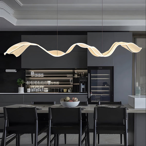 Waves Acrylic Ribbon Streamers LED Modern Chandelier with Energy-Efficient LED Strip Lighting - Stylish Home Decor