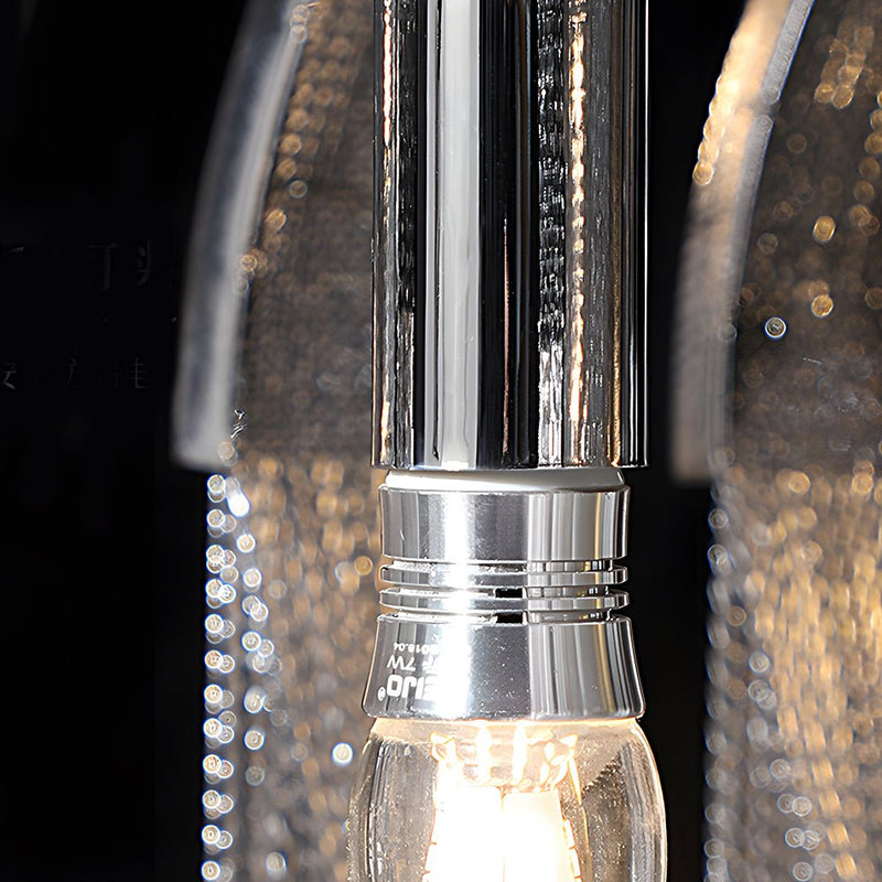 Nordic Artistic Chandelier with Waves Aluminum Tassel Chain - 3-Step Dimming Feature