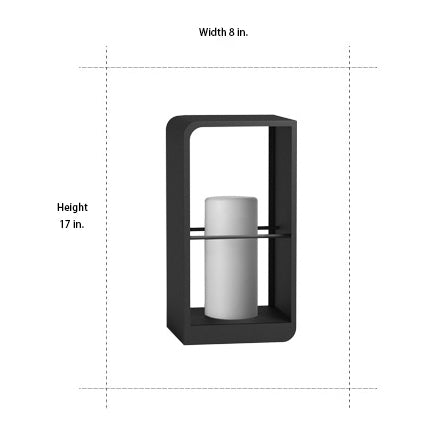 Modern Waterproof Black Rectangular Solar Lanterns - Stylish Outdoor Lighting for Gardens & Patios