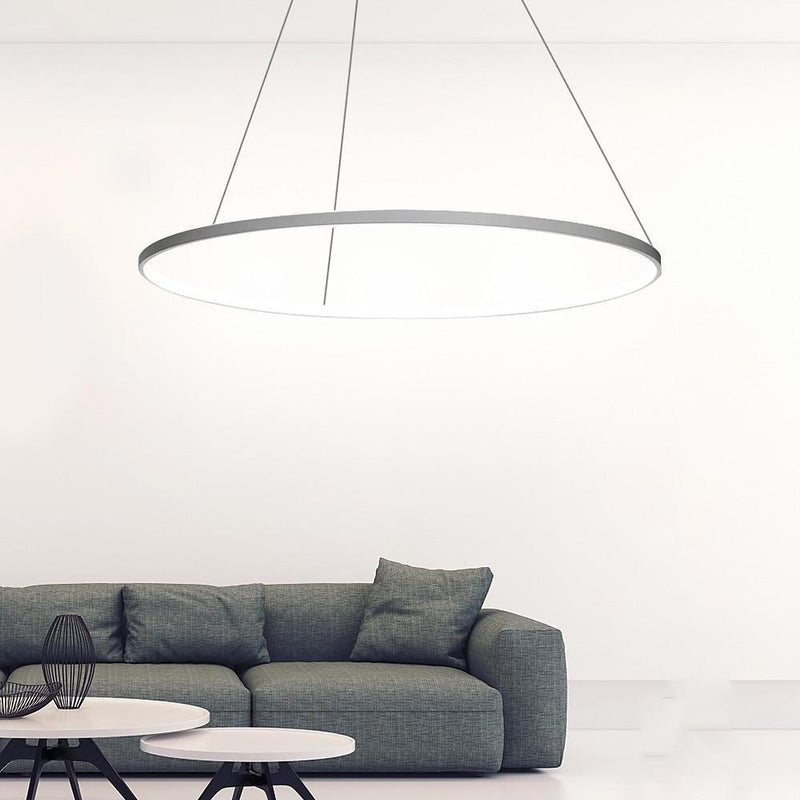 Modern Circle LED Chandelier Pendant Light - Stylish Hanging Lamp for Kitchen Island & Dining Room
