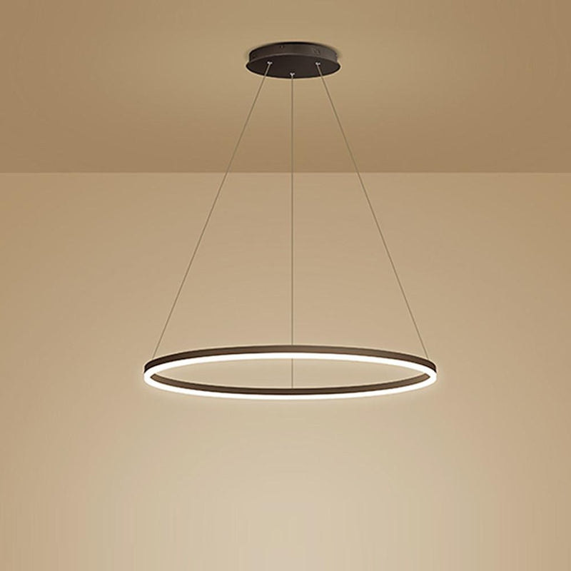 Modern Circle LED Chandelier Pendant Light - Stylish Hanging Lamp for Kitchen Island & Dining Room