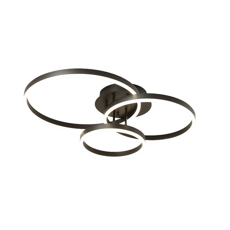 Modern 3-Light Gold Flush Mount Ceiling Light with 3 Circular Design - Stylish Lighting Fixture for Home Decor