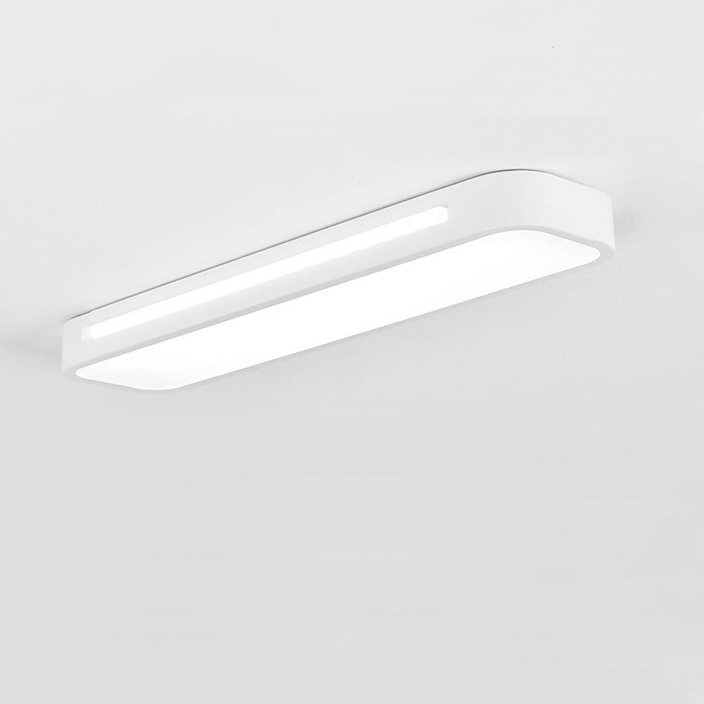 19-Inch Wide Minimalist Rectangular LED Flush Mount Ceiling Light - Modern 1-Light Long Oval Design for Home & Office