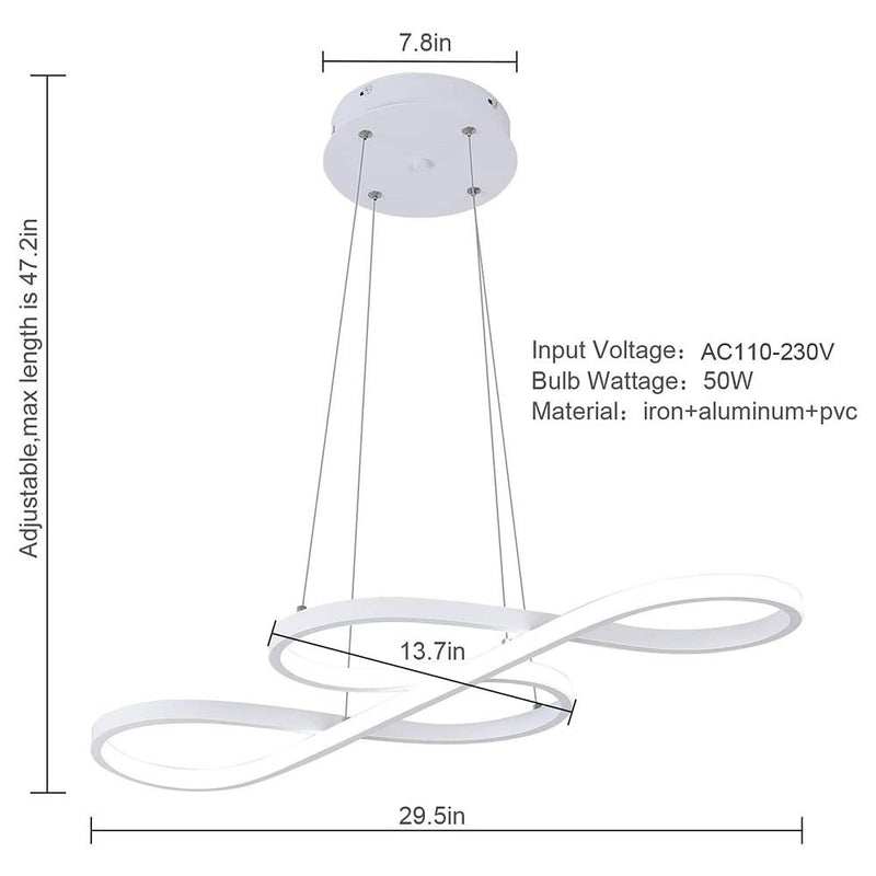 Nordic Geometric Ribbon LED Pendant Light - Modern Linear Ceiling Fixture for Stylish Home Decor