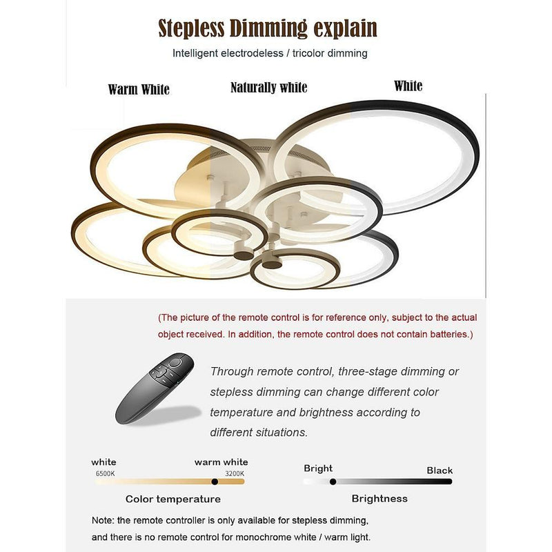 Elegant Semi Flush Mount Ceiling Light - Unique Overlapping Rings Design for Modern Home Decor
