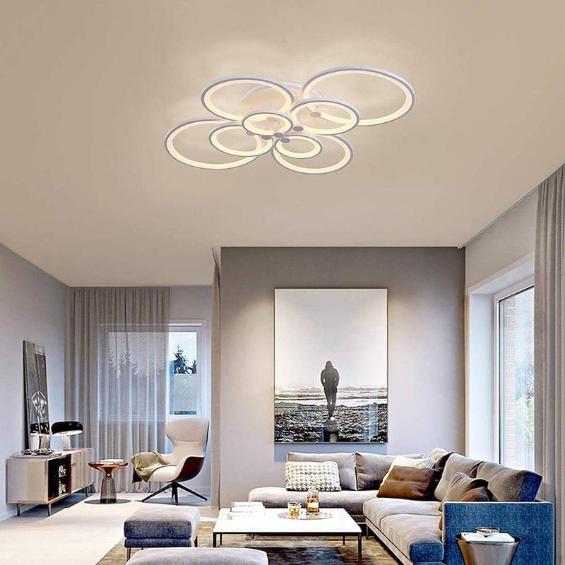 Elegant Semi Flush Mount Ceiling Light - Unique Overlapping Rings Design for Modern Home Decor
