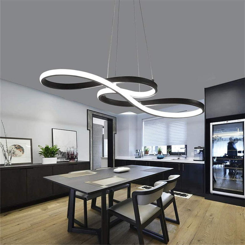 Nordic Geometric Ribbon LED Pendant Light - Modern Linear Ceiling Fixture for Stylish Home Decor